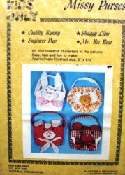 017 MISSY PURSES,BUNNY, ENGINEER,SHAGGY LION,BEAR KIDS PATTERN